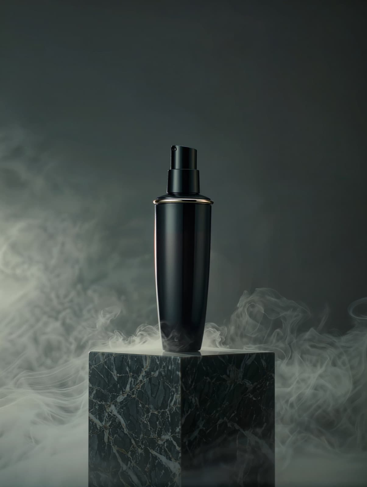 AXIOM° Resurfacing Serum, black glass bottle in studio light